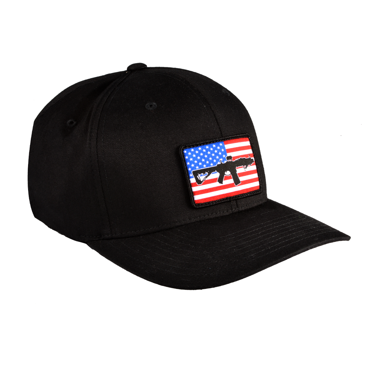 AR Flag Logo Solid Black FlexFit Cap – vqfixt.com